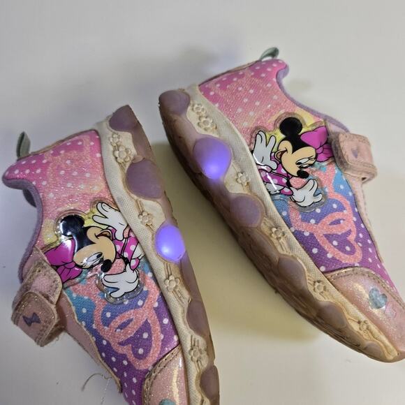 Disney Minne Mouse Light up Velcro Sneakers size 10 - Picture 10 of 13